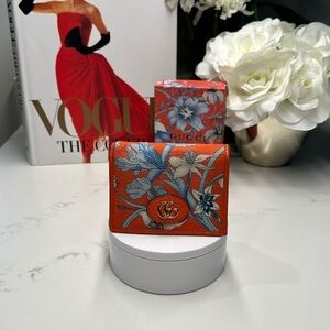 Gucci GG Marmont Flora Multi+Orange Limited Ed Wallet + dusty + box + COA EUC!